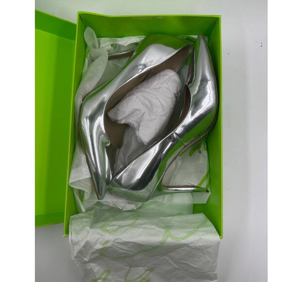 Sam Edelman Hazel Pointed Toe Pump I7270S5021 Mirrored Silver US 9.5 M Stiletto - Picture 7 of 8